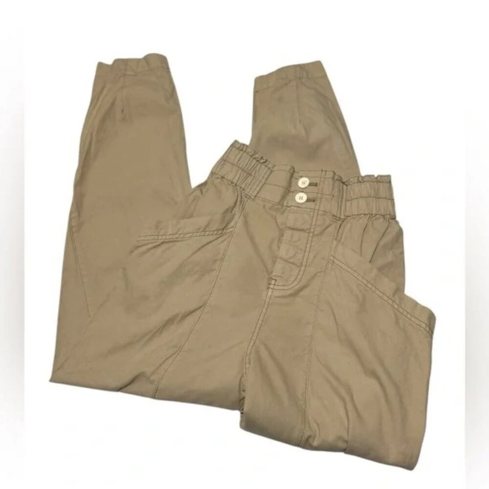 Free People Women’s Ready to Run Cinch-Waist Pants OB1235398 Parchment Size XS - Picture 2 of 8